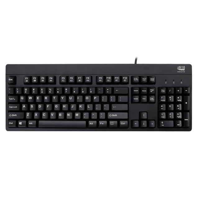 Adesso Keyboard Wired EasyTouch Antimicrobial Waterproof - Black