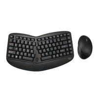 Adesso Keyboard & Mouse Combo Wireless Mini Ergonomic Split Key Design Vertical Mouse PC/Mac - Black