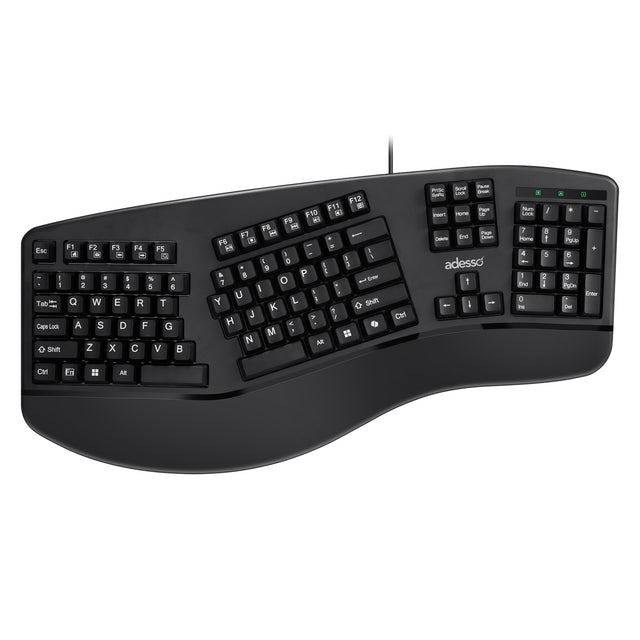 Adesso Multi OS 2X Large Print Illuminated Ergonomic Mechanical Keyboard (USB/Brown switch)