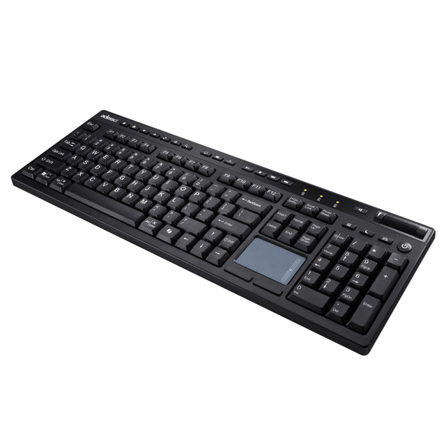 Adesso Keyboard Wireless with Touchpad Multi-OS CoPilot AI Hotkey Full Size PC/Mac/Android - Black