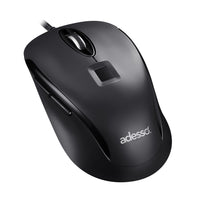 Adesso Mouse Wired 1200dpi with Built-In Fingerprint Reader - TAA Compliant