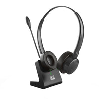 Adesso Headset Wireless Stereo Bluetooth or 3.5 mm audio connection with Microphone Charging Dock 14-Hour Battery Life Mute Control Multi-Platform Compatible