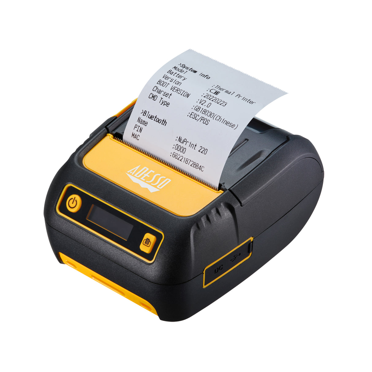 Adesso Thermal Receipt Printer Bluetooth 2-inch for mobile POS receipt and barcode printing applications