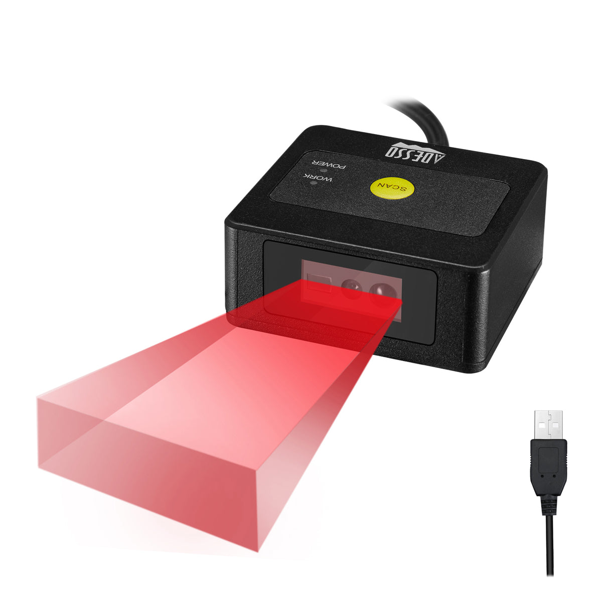 Adesso Barcode Scanner Fixed-Mount CMOS Sensor USB/RS232 Connectivity 1D/2D Auto Scan
