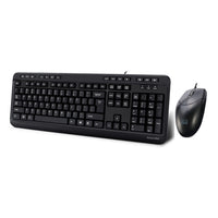 Adesso Keyboard & Mouse Combo Wired Antimicrobial Multimedia 1200dpi PC/MAC - Black