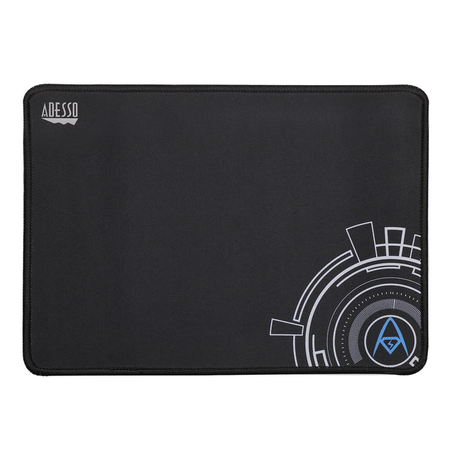 Adesso Gaming Mouse Pad Medium with Circular Logo Design for Esports 16in x 12in - Black