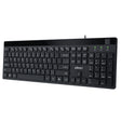 Adesso Keyboard & Mouse Combo Wired Quiet Switch Low Profile with Fingerprint Reader - Black