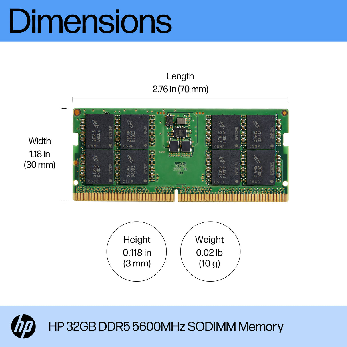 HP 32GB DDR5 5600 SODIMM Memory