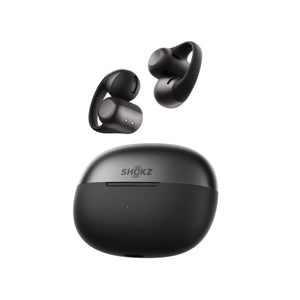 Shokz OpenDots 2 BLACK True Wireless Earbuds Clip On Nickel Titanium Ultra Lightweight Premium Dolby Audio Triple Mic - IP57 Water Resistant - Wireless Charge Case 40hr Playtime