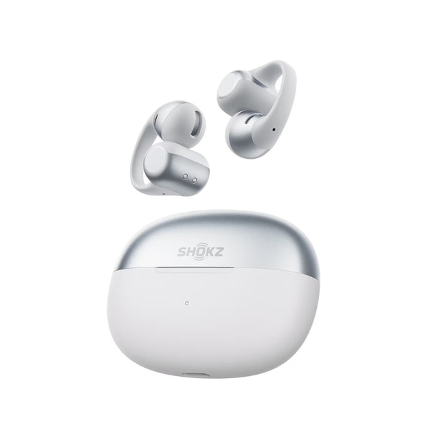 Shokz OpenDots 2 GREY True Wireless Earbuds Clip On Nickel Titanium Ultra Lightweight Premium Dolby Audio Triple Mic - IP57 Water Resistant - Wireless Charge Case 40hr Playtime
