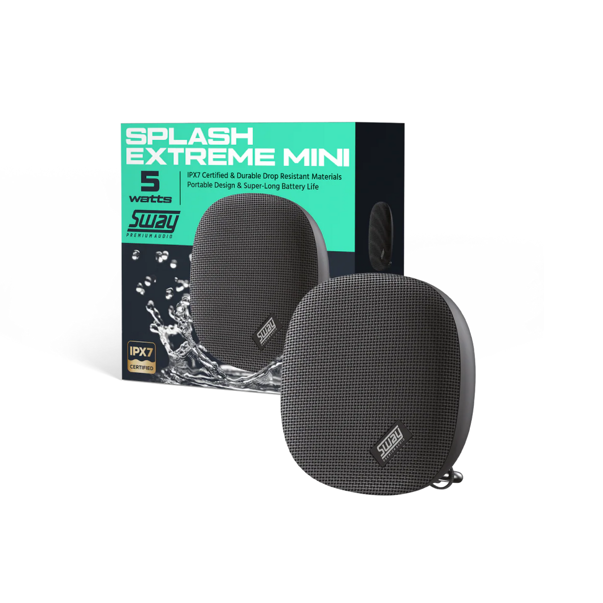 SWAY Speaker Splash Extreme Mini IPX7 Portable - Black