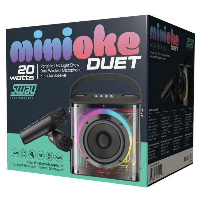 SWAY Speaker Minioke Duet Karaoke with 2 microphones 20 watt and LED