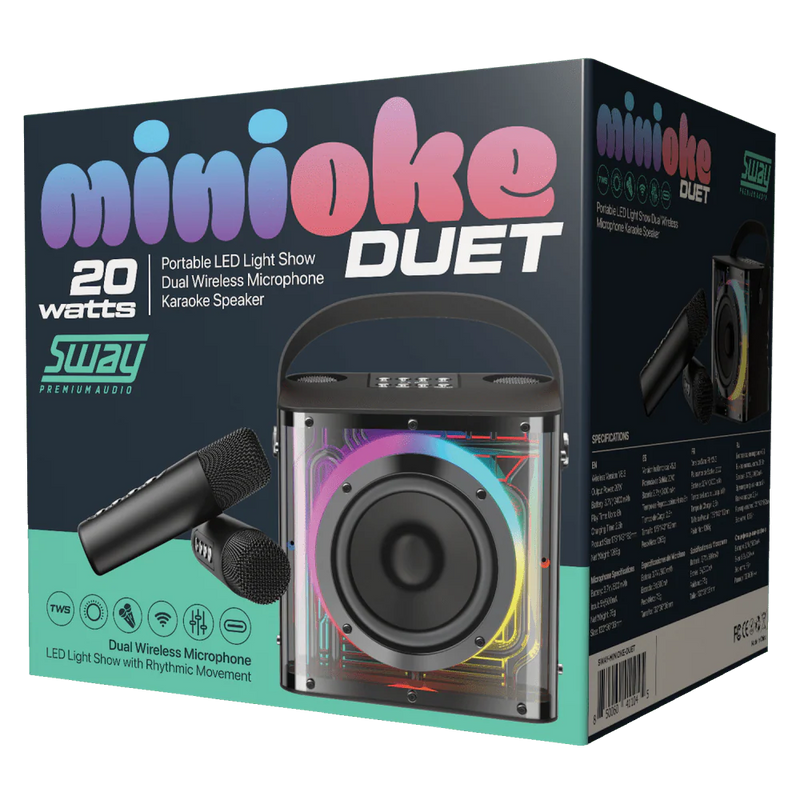 SWAY Speaker Minioke Duet Karaoke with 2 microphones 20 watt and LED