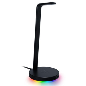 Razer Gaming Headset Stand Base Station V2 Chroma with Dual USB 3.1 Ports Built-In DAC 7.1 Surround Sound Chroma RGB - Black