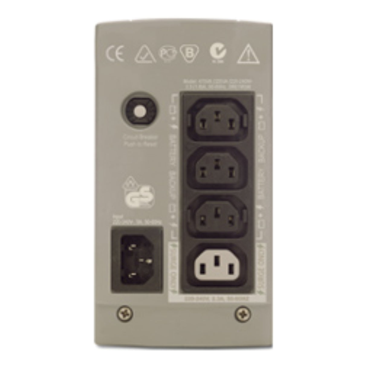 APC Back-UPS CS 325VA, 230V, without auto shutdown software, 4 IEC outlets (1 surge)