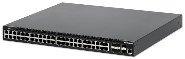 Intellinet 54-Port L3 Fully Managed PoE+ Switch with 48 Gigabit Ethernet Ports and 6 SFP+ Uplinks