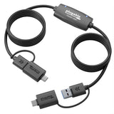 Plugable Technologies USB Data Transfer Cable PC to PC, Compatible with Windows USB C and USB 3.0, Transfer Files to New Computer with Included Bravura Easy Computer Sync Software, 6.6ft (USBC-TRAN)