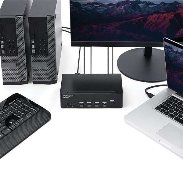 StarTech.com 4 Port HDMI KVM Switch - 4K 30Hz - Dual Display - TAA