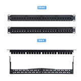 StarTech.com 24 Port 1U Feed Through Patch Panel with Cable Management Bar, Rackmount Cat6 Ethernet Patch Panel with RJ45 UTP Inline Couplers
