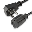 StarTech.com 1.5ft (45cm) Power Extension Cord, Flat NEMA 5-15P to NEMA 5-15R, 10A 125V, 18AWG, Black Computer Power Extension Cord, Flat Plug Extension Cord, AC Outlet Extension Cable, UL Listed