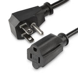 StarTech.com 1.5ft (45cm) Power Extension Cord, Flat NEMA 5-15P to NEMA 5-15R, 10A 125V, 18AWG, Black Computer Power Extension Cord, Flat Plug Extension Cord, AC Outlet Extension Cable, UL Listed