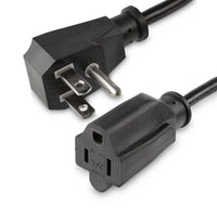 StarTech.com 1.5ft (45cm) Power Extension Cord, Flat NEMA 5-15P to NEMA 5-15R, 10A 125V, 18AWG, Black Computer Power Extension Cord, Flat Plug Extension Cord, AC Outlet Extension Cable, UL Listed