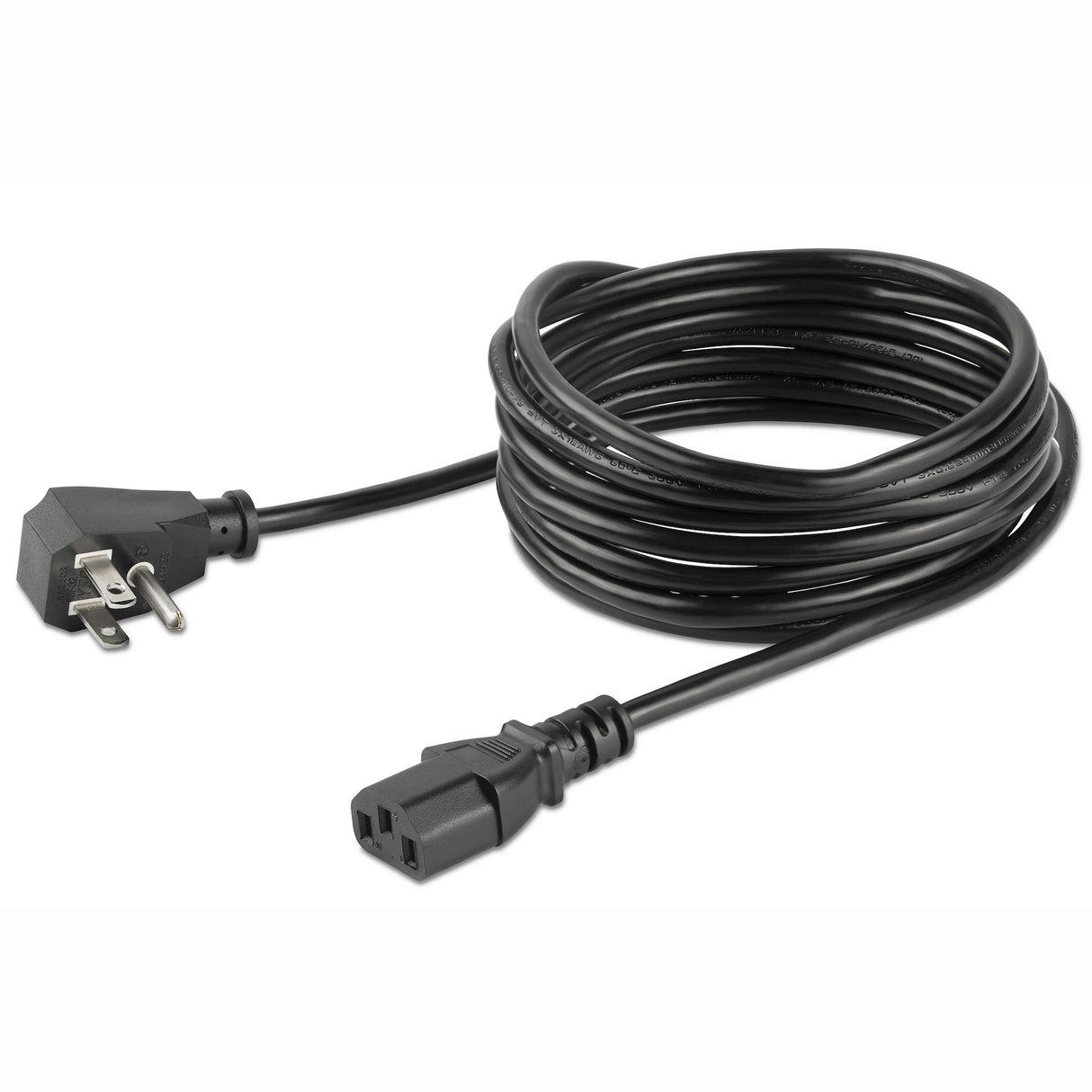 StarTech.com 10ft (3m) Computer Power Cord, Flat NEMA 5-15P to C13, 10A 125V, 18AWG, Black Replacement AC Power Cord, Printer Power Cord, PC Power Supply Cable, Monitor Power Cable - UL Listed