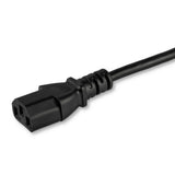 StarTech.com 15ft (4.5m) Computer Power Cord, Flat NEMA 5-15P to C13, 10A 125V, 18AWG, Black Replacement AC Power Cord, Printer Power Cord, PC Power Supply Cable, Monitor Power Cable - UL Listed