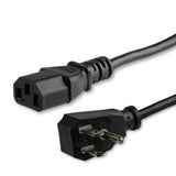 StarTech.com 6ft (1.8m) Computer Power Cord, Flat NEMA 5-15P to C13, 10A 125V, 18AWG, Black Replacement AC Power Cord, Printer Power Cord, PC Power Supply Cable, Monitor Power Cable - UL Listed