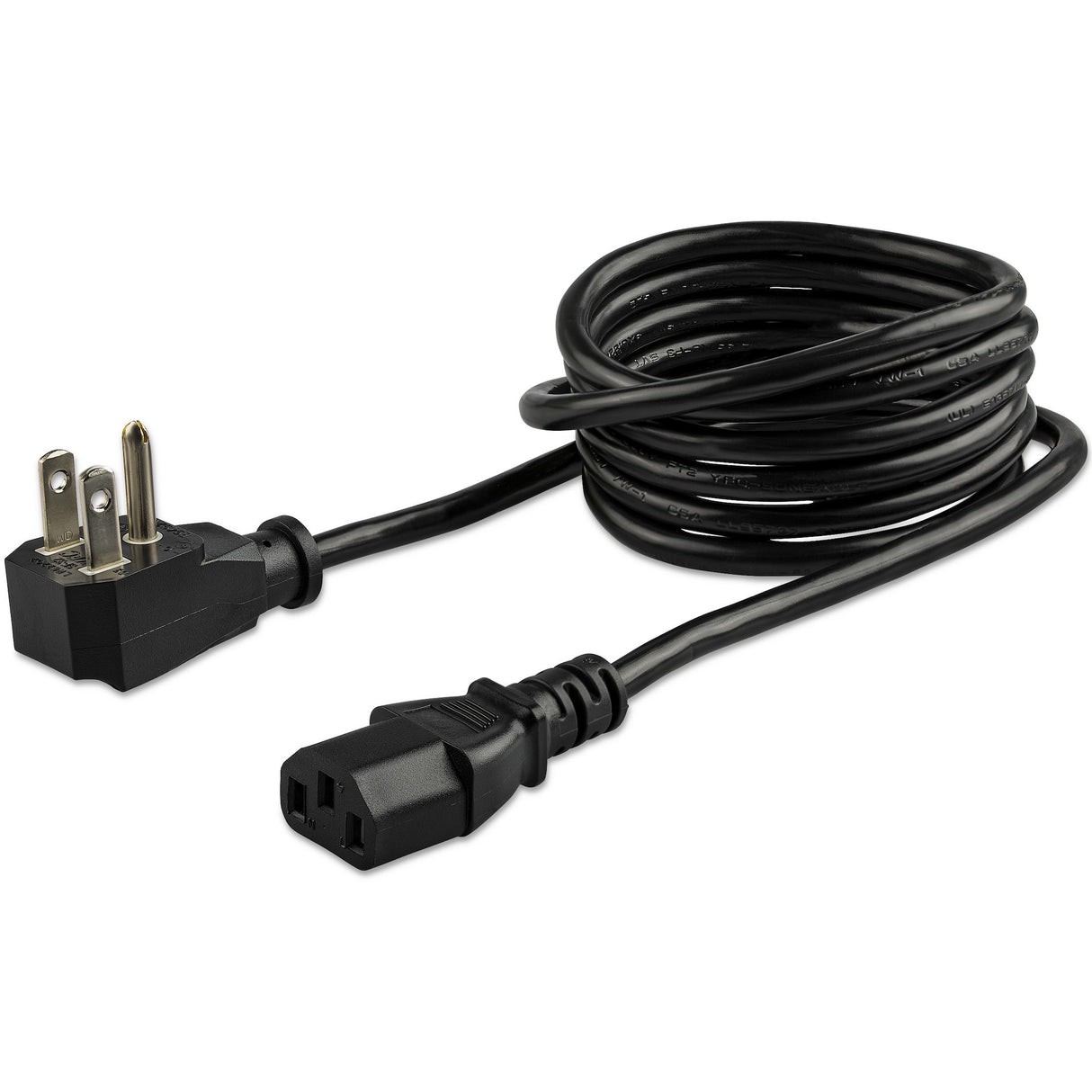 StarTech.com 6ft (1.8m) Computer Power Cord, Flat NEMA 5-15P to C13, 10A 125V, 18AWG, Black Replacement AC Power Cord, Printer Power Cord, PC Power Supply Cable, Monitor Power Cable - UL Listed
