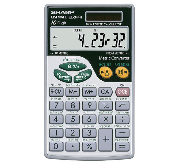 Sharp EL-344R calculator Pocket Scientific Silver