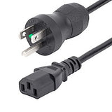 StarTech.com 6ft (2m) Hospital Grade Power Cord, 18AWG, NEMA 5-15P to C13, 10A 125V, Green Dot Medical Power Cable, PC Power Supply Power Cable, Printer / Monitor Power Cable - UL Listed