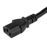 StarTech.com 6ft (2m) Computer Power Cord, Right Angle NEMA 5-15P to C13, 10A 125V, 18AWG, Black Replacement AC Power Cord, Printer Power Cord, PC Power Supply Cable, Monitor Power Cable - UL Listed