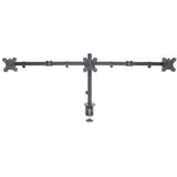 Manhattan Triple Desk Mount for TV & Monitors, For screens: 10" to 27", Clamp Assembly, VESA compatibility: 75x75 and 100x100mm - check the dimensions of the four mounting holes on back of screen to ensure it fits, Max 7kg (each), Black, Bracket...