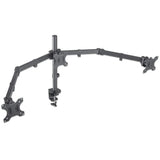 Manhattan Triple Desk Mount for TV & Monitors, For screens: 10" to 27", Clamp Assembly, VESA compatibility: 75x75 and 100x100mm - check the dimensions of the four mounting holes on back of screen to ensure it fits, Max 7kg (each), Black, Bracket...
