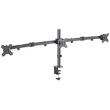 Manhattan Triple Desk Mount for TV & Monitors, For screens: 10" to 27", Clamp Assembly, VESA compatibility: 75x75 and 100x100mm - check the dimensions of the four mounting holes on back of screen to ensure it fits, Max 7kg (each), Black, Bracket...