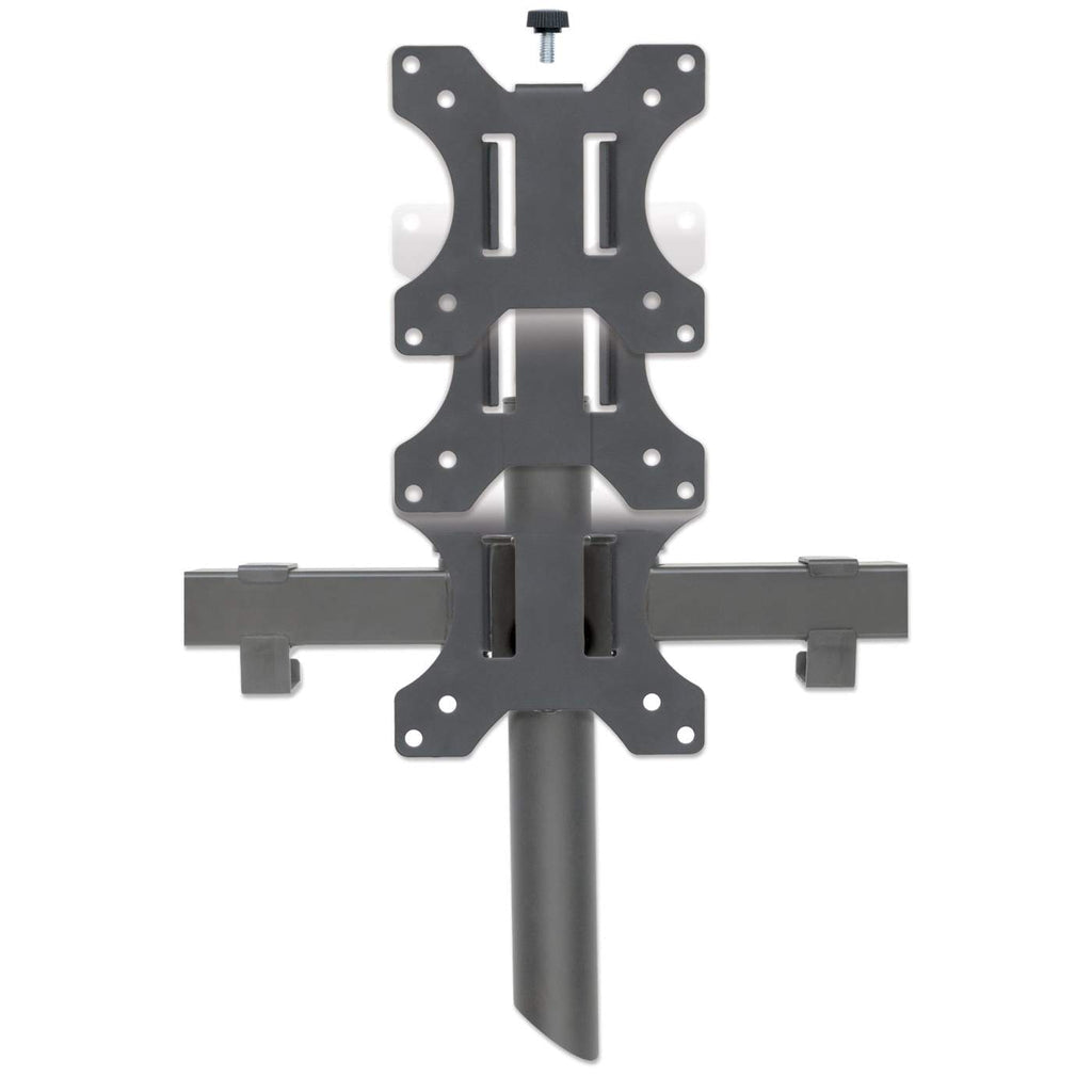 Manhattan Triple Desk Mount for TV & Monitors, For screens: 10" to 27", Clamp Assembly, VESA compatibility: 75x75 and 100x100mm - check the dimensions of the four mounting holes on back of screen to ensure it fits, Max 7kg (each), Black, Bracket...