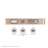 StarTech.com USB C Multiport Video Adapter with HDMI, VGA, Mini DisplayPort or DVI - USB Type C Monitor Adapter to HDMI 1.4 or mDP 1.2 (4K) - VGA or DVI (1080p) - Rose Gold Aluminum