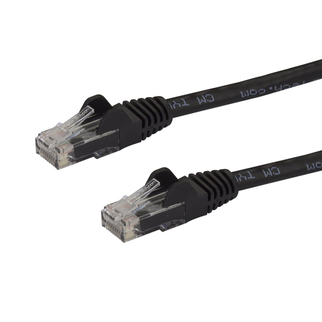 StarTech.com 30ft CAT6 Ethernet Cable - Black CAT 6 Gigabit Ethernet Wire -250MHz 100W PoE RJ45 UTP Network/Patch Cord Snagless w/Strain Relief Individually Tested