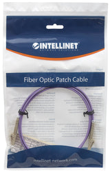 Intellinet Fiber Optic Patch Cable, OM4, LC/LC, 5m, Violet, Duplex, Multimode, 50/125 µm, LSZH, Fibre, Lifetime Warranty