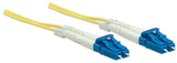 Intellinet Fiber Optic Patch Cable, OS2, LC/LC, 10m, Yellow, Duplex, Single-Mode, 9/125 µm, LSZH, Fibre, Lifetime Warranty, Polybag