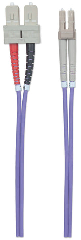 Intellinet Fiber Optic Patch Cable, OM4, LC/SC, 1m, Violet, Duplex, Multimode, 50/125 µm, LSZH, Fibre, Lifetime Warranty