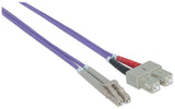 Intellinet Fiber Optic Patch Cable, OM4, LC/SC, 1m, Violet, Duplex, Multimode, 50/125 µm, LSZH, Fibre, Lifetime Warranty