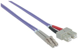 Intellinet Fiber Optic Patch Cable, OM4, LC/SC, 5m, Violet, Duplex, Multimode, 50/125 µm, LSZH, Fibre, Lifetime Warranty
