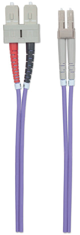 Intellinet Fiber Optic Patch Cable, OM4, LC/SC, 3m, Violet, Duplex, Multimode, 50/125 µm, LSZH, Fibre, Lifetime Warranty
