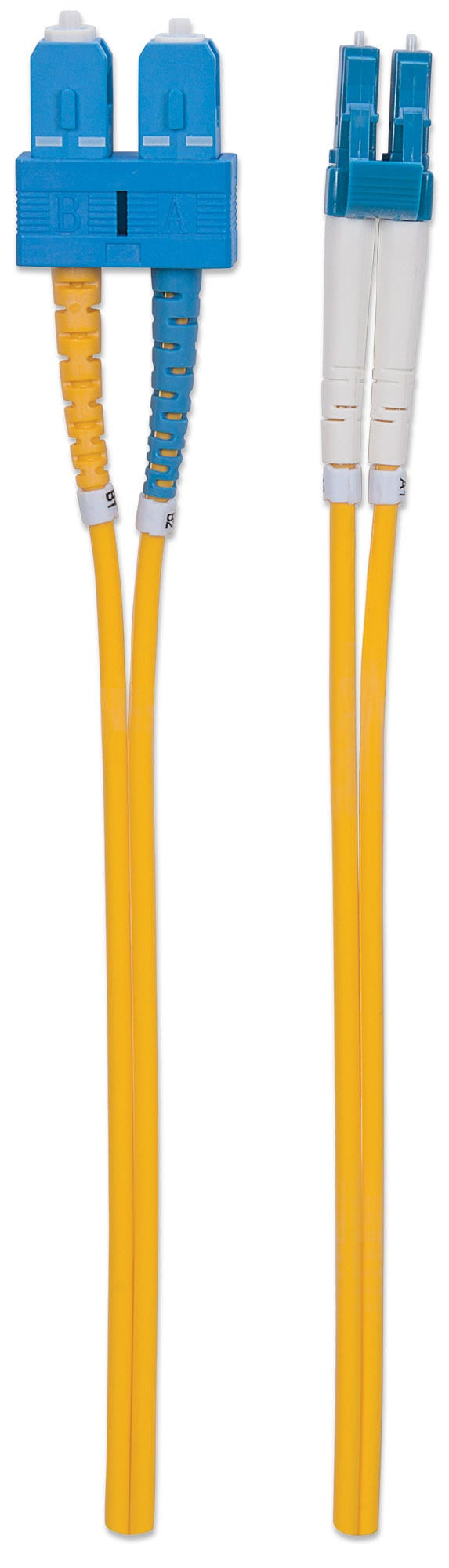 Intellinet Fiber Optic Patch Cable, OS2, LC/SC, 2m, Yellow, Duplex, Single-Mode, 9/125 µm, LSZH, Fibre, Lifetime Warranty