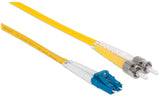 Intellinet Fiber Optic Patch Cable, OS2, LC/ST, 10m, Yellow, Duplex, Single-Mode, 9/125 µm, LSZH, Fibre, Lifetime Warranty, Polybag