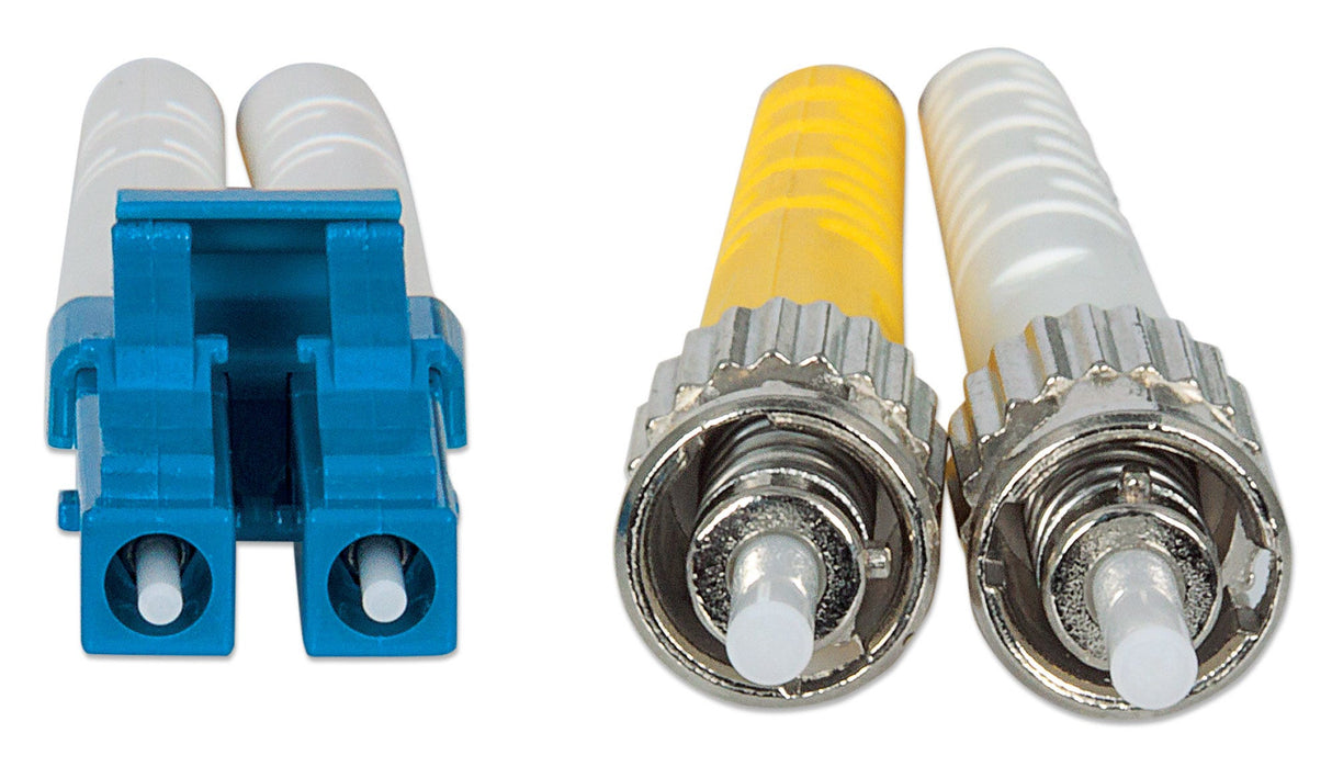 Intellinet Fiber Optic Patch Cable, OS2, LC/ST, 10m, Yellow, Duplex, Single-Mode, 9/125 µm, LSZH, Fibre, Lifetime Warranty, Polybag