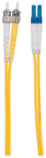 Intellinet Fiber Optic Patch Cable, OS2, LC/ST, 10m, Yellow, Duplex, Single-Mode, 9/125 µm, LSZH, Fibre, Lifetime Warranty, Polybag