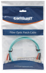 Intellinet Fiber Optic Patch Cable, OM3, SC/SC, 5m, Aqua, Duplex, Multimode, 50/125 µm, LSZH, Fibre, Lifetime Warranty
